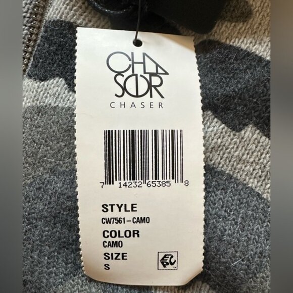 Chaser Full-Zip Cropped Camo Sweater with Hood - NWT - Picture 7 of 7